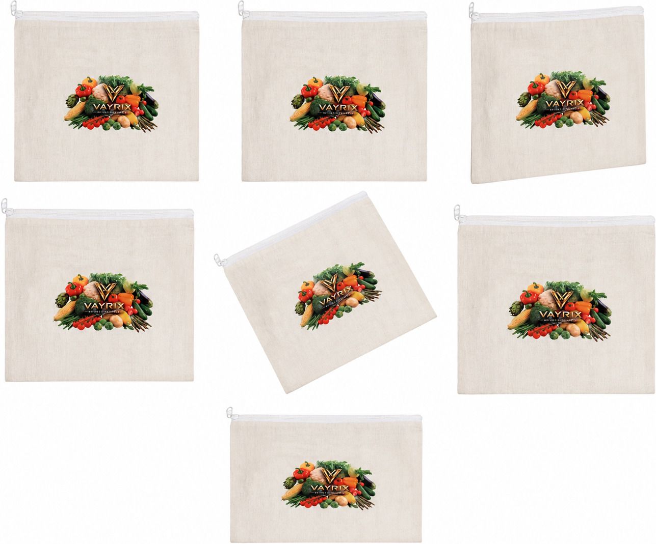 vayrix Durable Reusable Cotton Zipper Bag For Fridge Vegetables | 7 Pcs | Eco Bag Pack of 7 Grocery Bags-picture-32