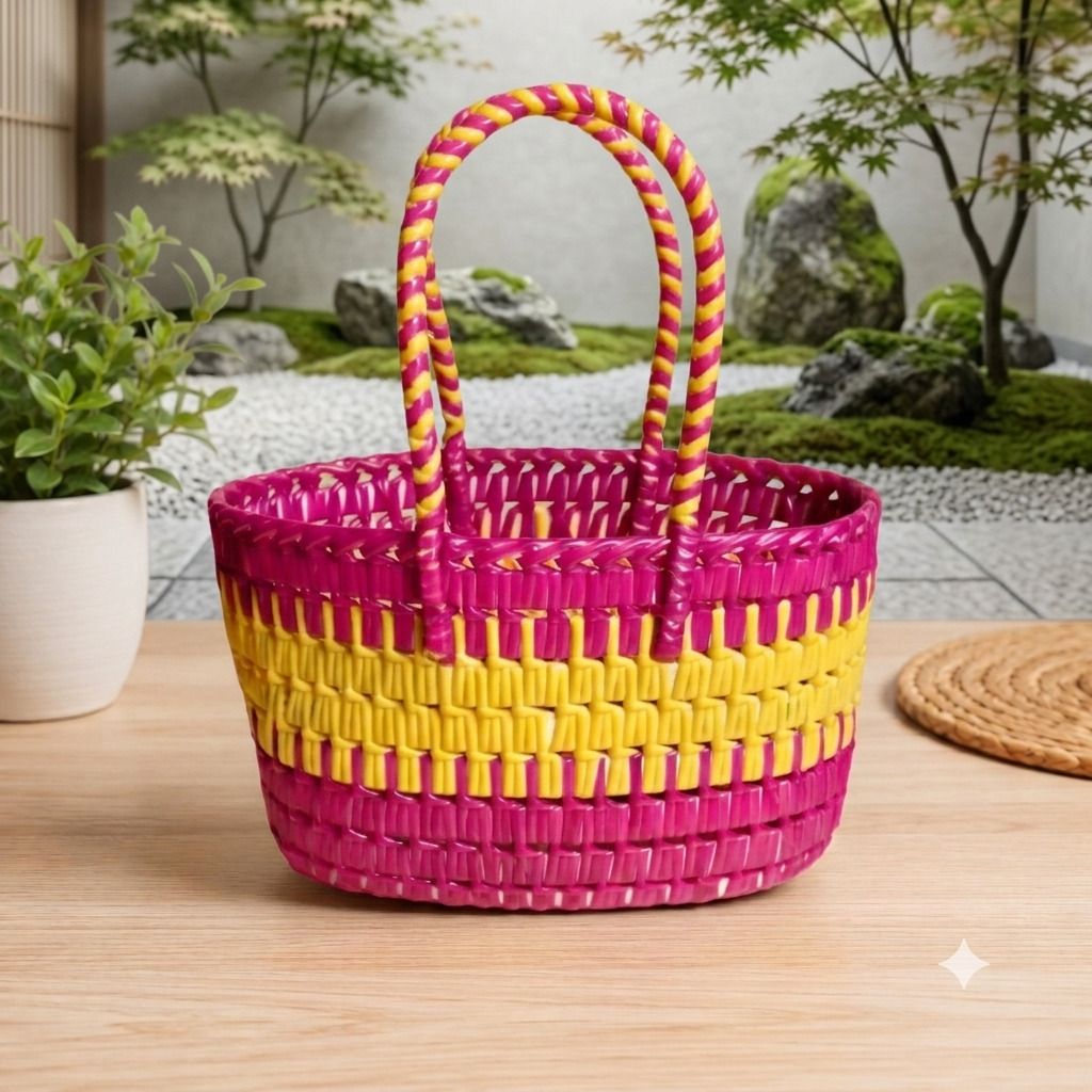 ABI WIRE BASKET (L SIZE Pink, Blue color) Grocery Bag-image-32