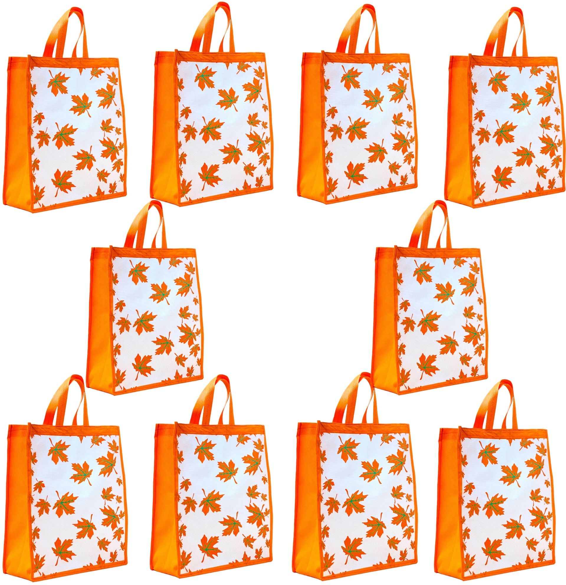 Non-Woven Autumn theme Reusable Grocery Shopping Bag With Handle|Goodies Bag Pack of 10 Grocery Bags-image-48