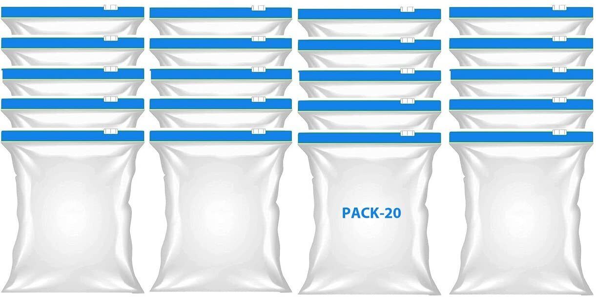 flipkart smartbuy Ziplock Bag For Storage, RE-USABLE Bag, Plastic Storage Pouch Pack of 20 Grocery Bags-picture-21