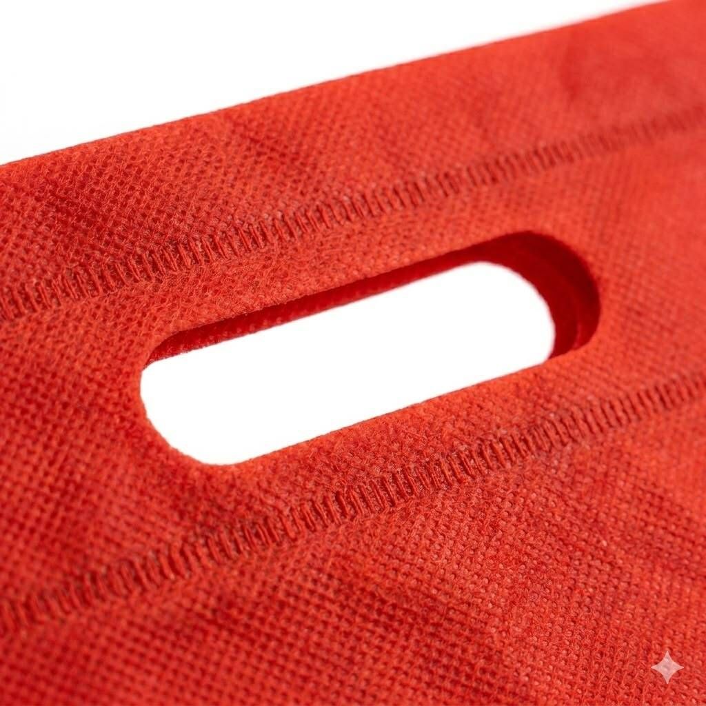 Red Non-Woven Carry Bag 10x14 Inch Pack of 100 Pack of 99 Grocery Bags-image-4