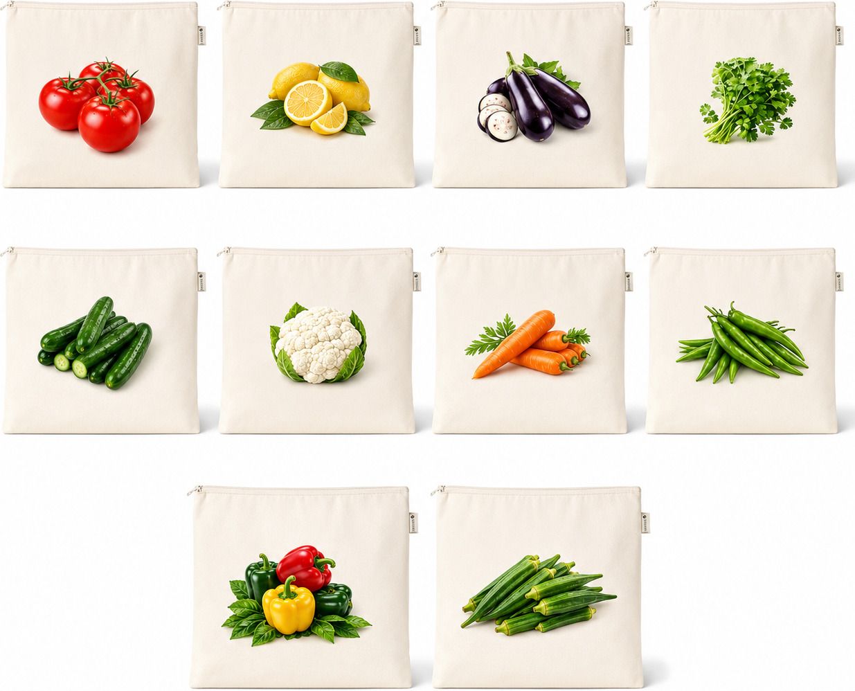 craftentice Vegetable Fridge Bag Pack of 10 Grocery Bags-picture-21