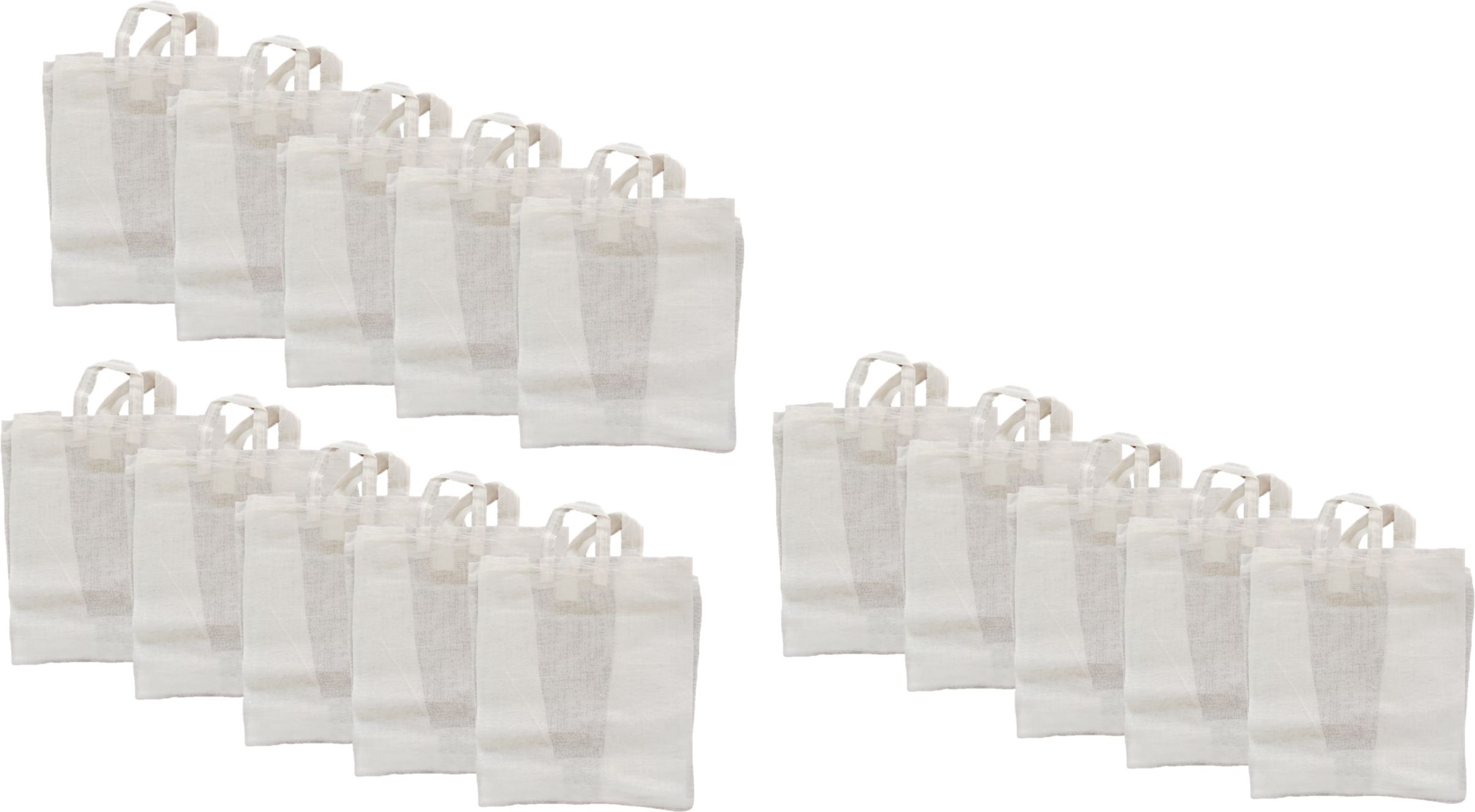 Cotton Tote Shopping Bags |Hold 0.5 kg|3 Pack of 5|Gift Bags Pack of 15 Grocery Bags-image-30