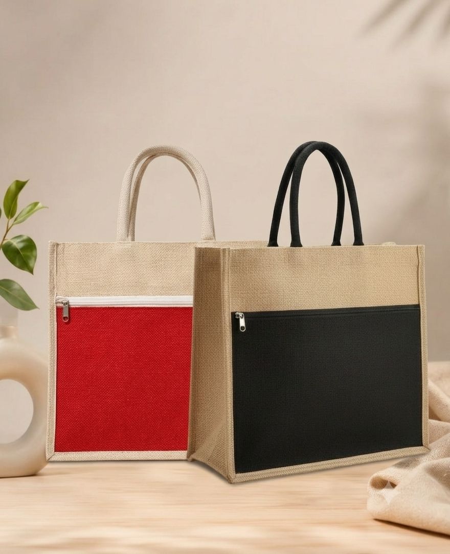 Red and black pocket bag Pack of 2 Grocery Bags-image-47