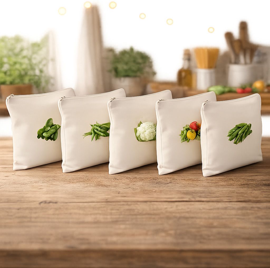 Fridge Storage Bags for Vegetables Fruits, Reusable Organizer Set Zip Pack of 5 Grocery Bags-image-18