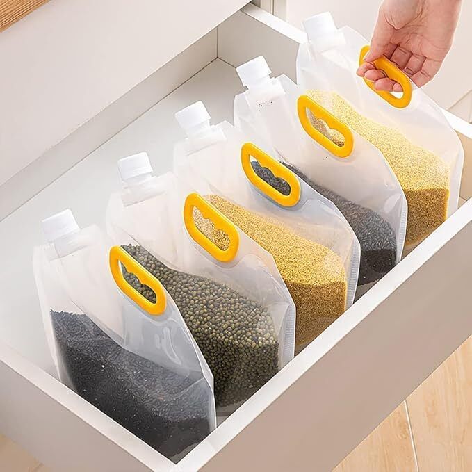 shreeyogi Reusable Grain Moisture Proof Sealed Bag Grain Storage, Rice Food Storage Bag Pack of 5 Grocery Bags-picture-11