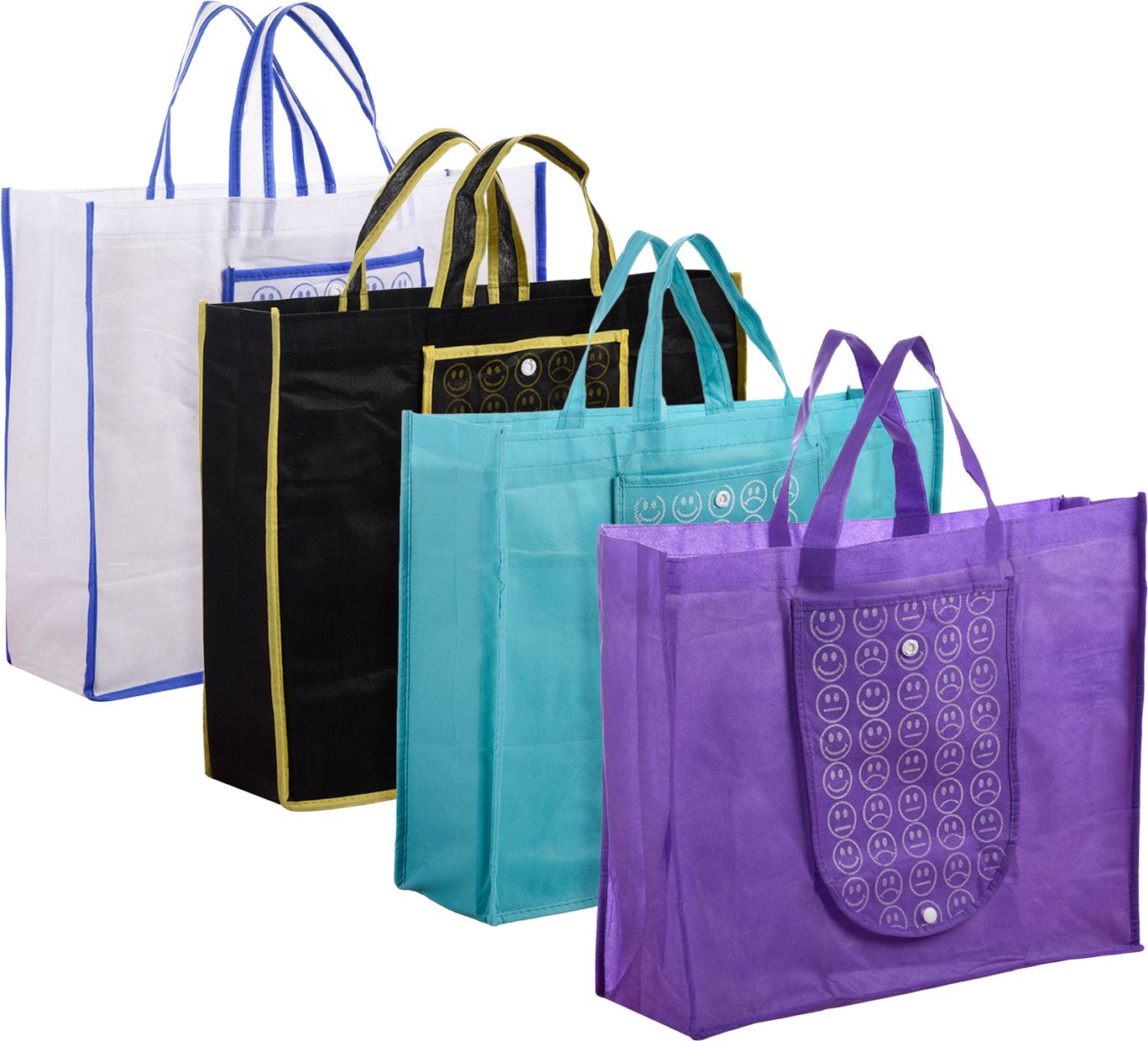 kuber industries Front Pocket Grocery Bag with Handle|Pack of 4|Multicolor Pack of 4 Grocery Bags-picture-14