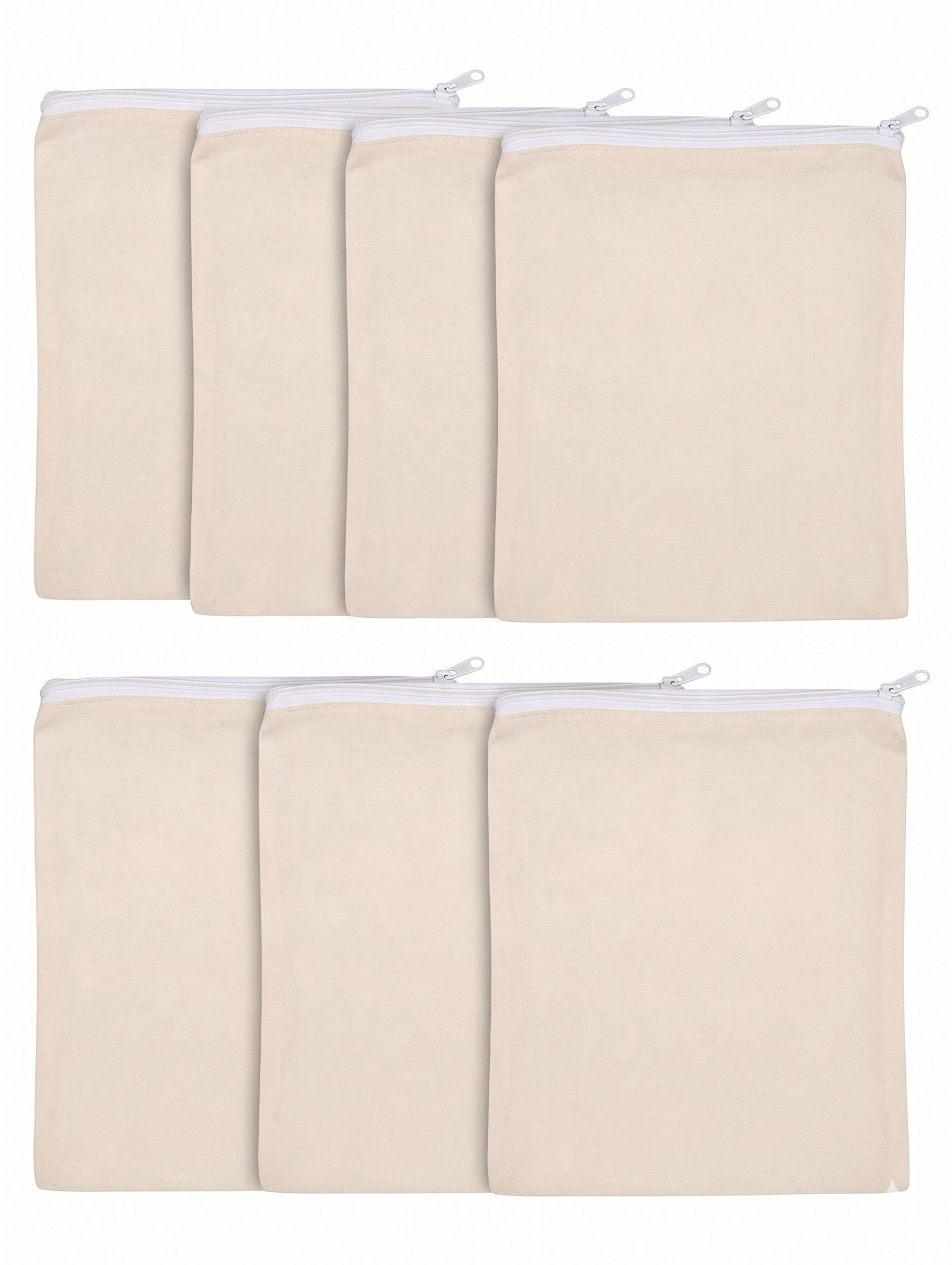 vayrix Pack of 7 | 100% Cotton Vegetable Bag | Zipper Bag | Washable | 12X12 Inches Pack of 7 Grocery Bags-picture-5