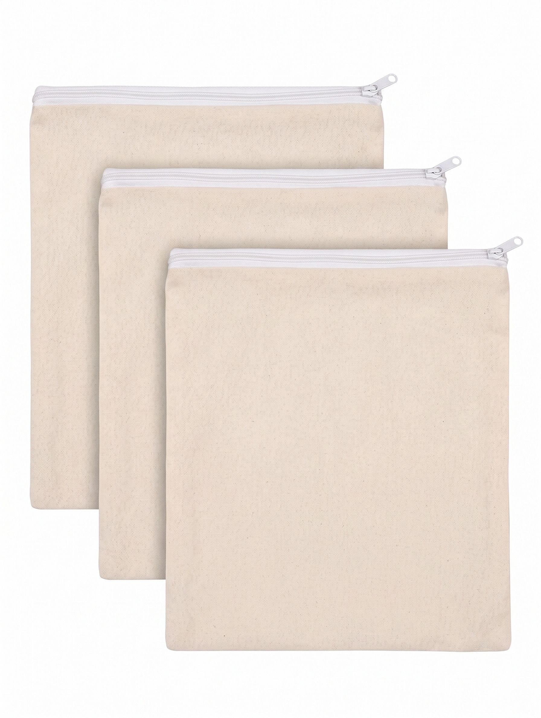 vayrix Pack of 3 | Eco-Friendly Cotton Zipper Vegetable Bag | Fridge Storage Bag Pack of 3 Grocery Bags-picture-12