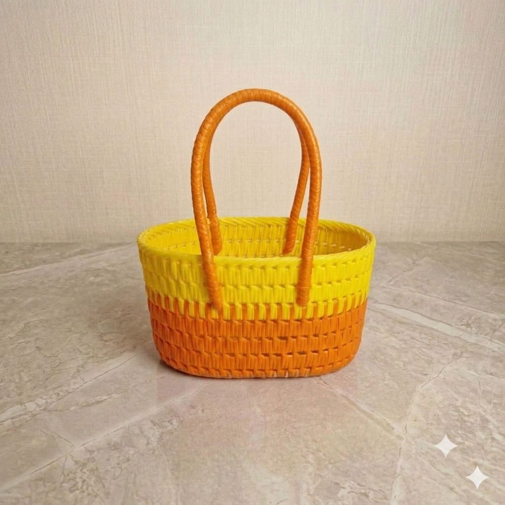 ABI WIRE BASKET (S SIZE Orange, Yellow color) Grocery Bag-image-26