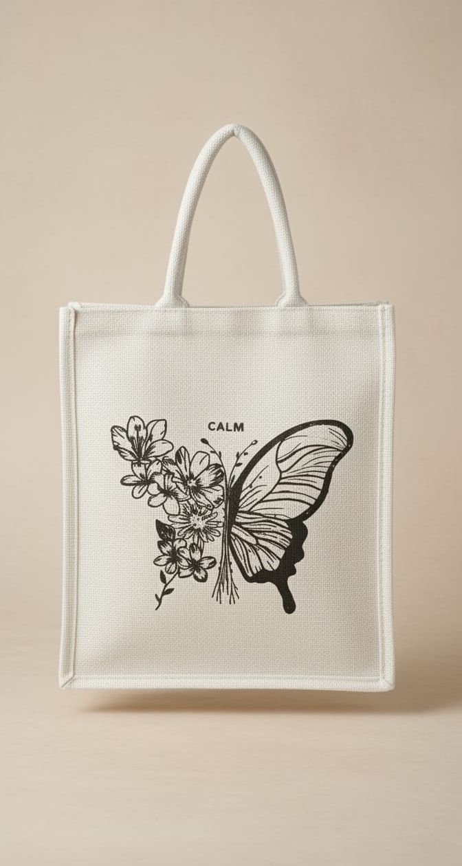 rhd Butterfly jute bag Grocery Bag-picture-30