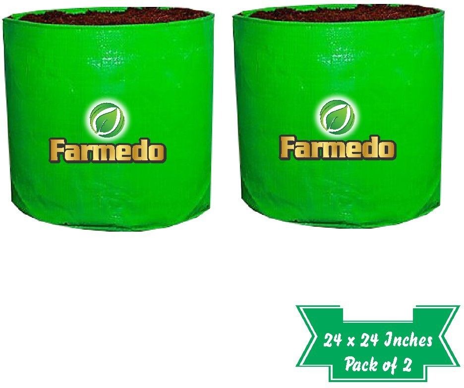 farmedo Terrace Gardening Vegetable, Green Grow Bag, 24"Inches X 24"Inches" (Pack of 2) Grow Bag-picture-16