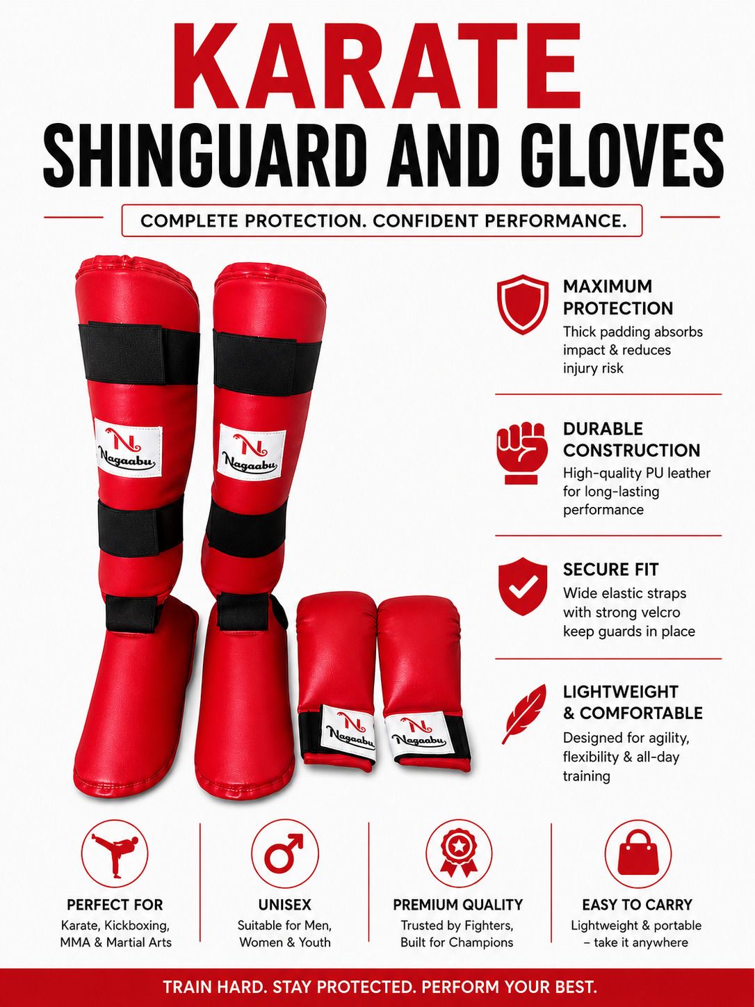 Karate Shinguard and Gloves Set for Training & Sparring Mouth Guard-image-25