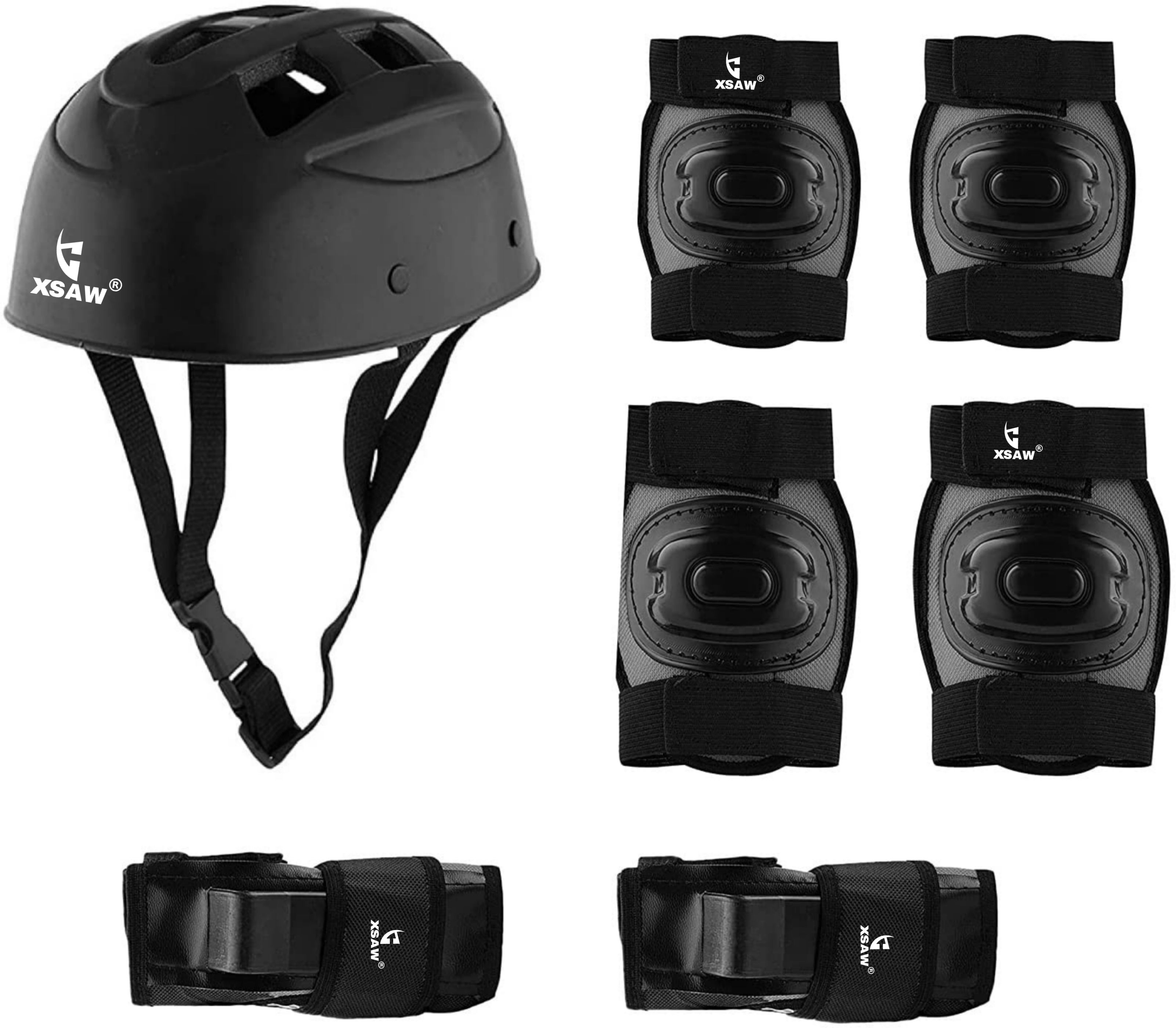 Protective Set for Cycling Skateboard Skating Scooter Age 7 to 14 Year BLACK Skating Guard Combo-image-39