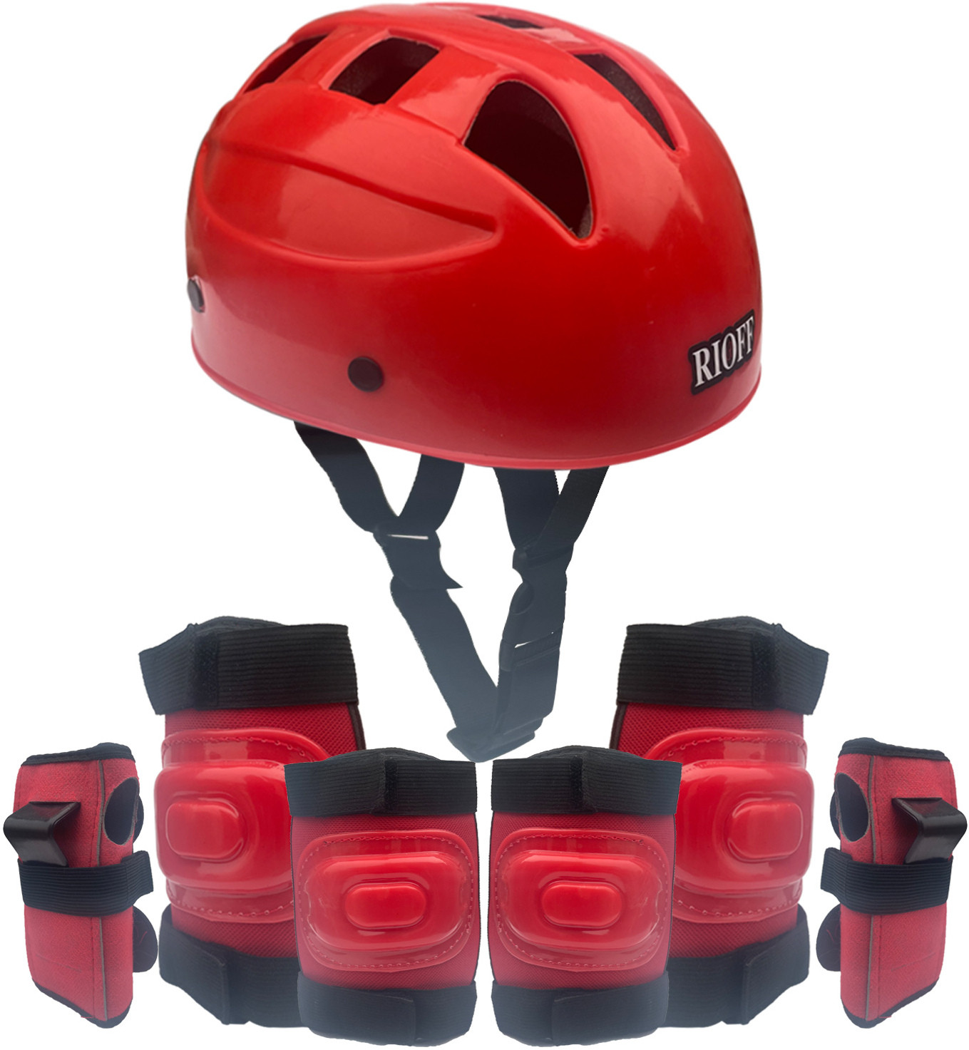 rioff Protective Skating Guard Set (Red) (Small) 5 To 8 Years Skating Guard Combo image 1