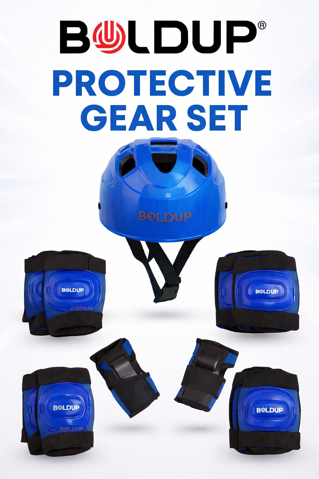 Safety Gear Set with Helmet, Knee Pads, Elbow Pads & Wrist Guards Skating Guard Combo-image-14
