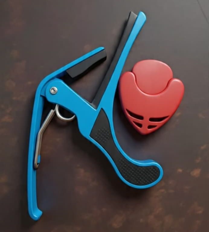 sls music B4 blue Capo with Red Pick Holder for Acoustic Guitar, Spring Guitar Capo Spring Guitar Capo-picture-24