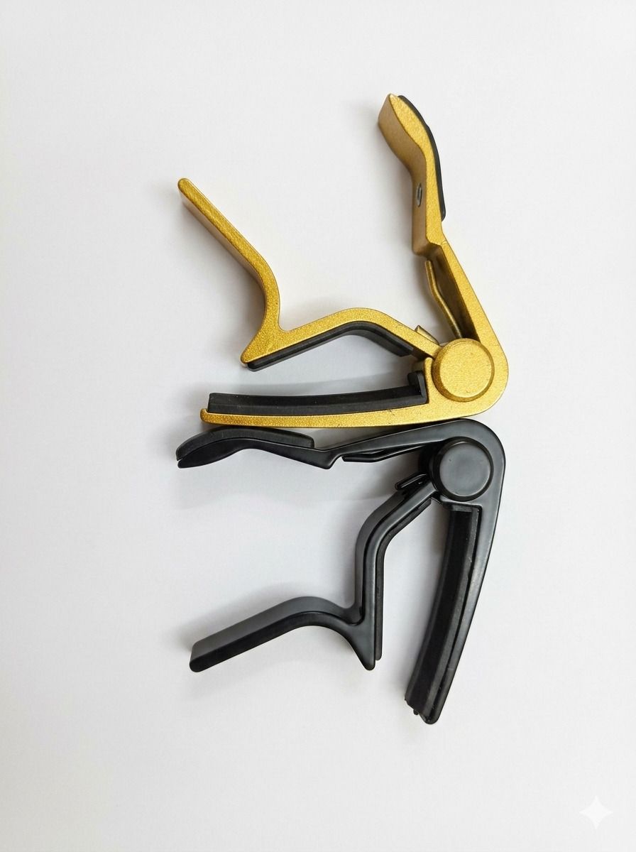 2 B5 golden & black capo for acoustic guitar spring guitar capo Spring Guitar Capo-image-13