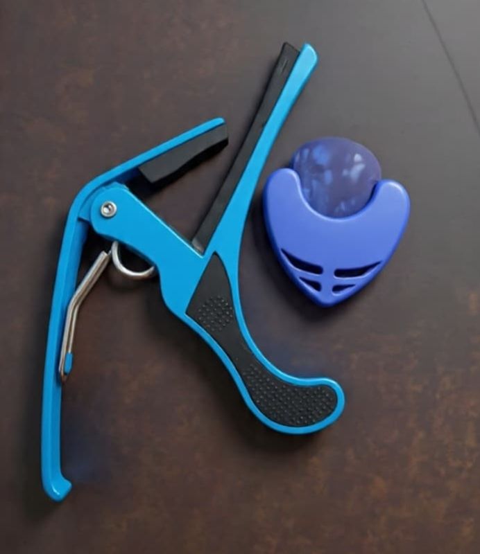 sls music B4 blue Capo with blue Pick Holder for Acoustic Guitar, Spring Guitar Capo Spring Guitar Capo-picture-43
