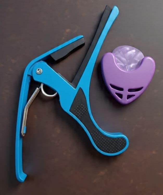 sls music B4 blue Capo with purple Pick Holder for Acoustic Guitar, Spring Guitar Capo Spring Guitar Capo-picture-31