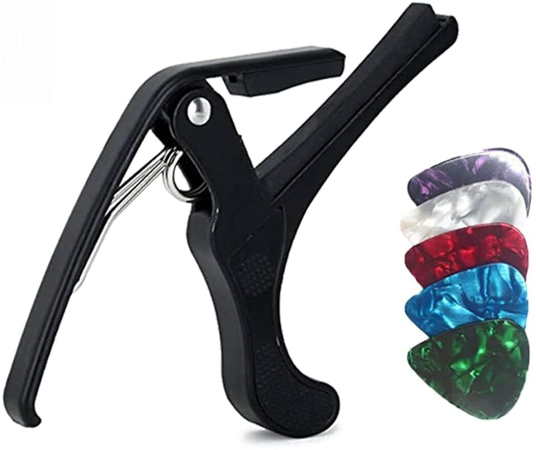 pleasure Metal Guitar Capo black With 5 Picks Clutch Guitar Capo-picture-0