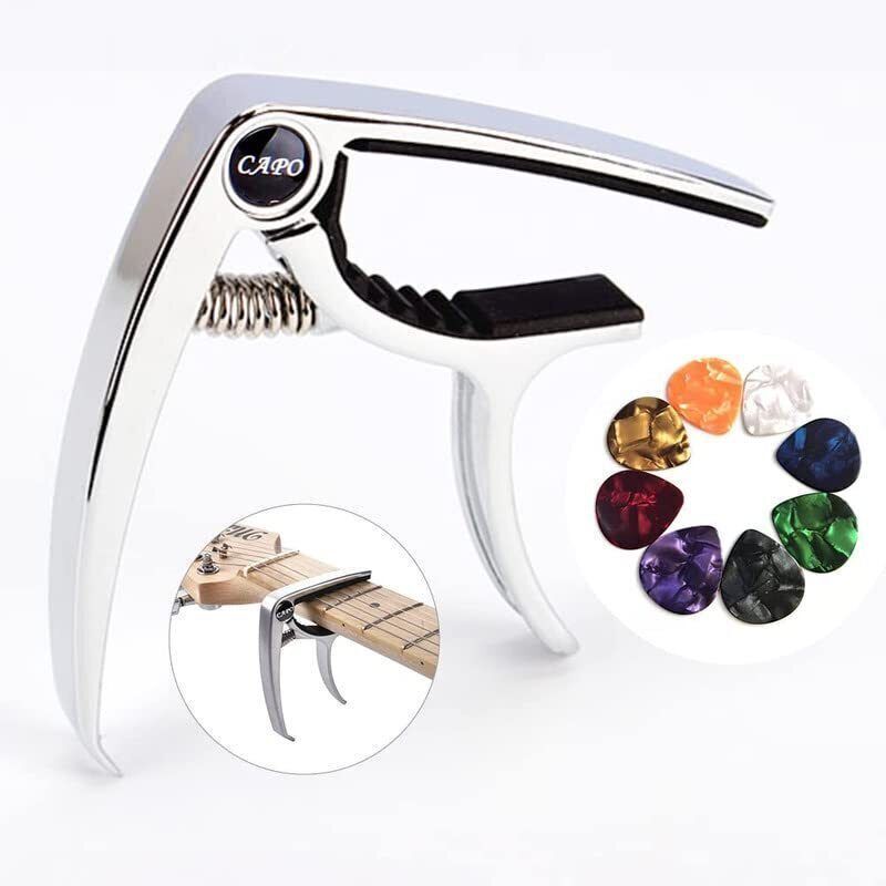 rythm enterprises Spring Guitar Capo with 5 Picks Free Spring Guitar Capo-picture-31