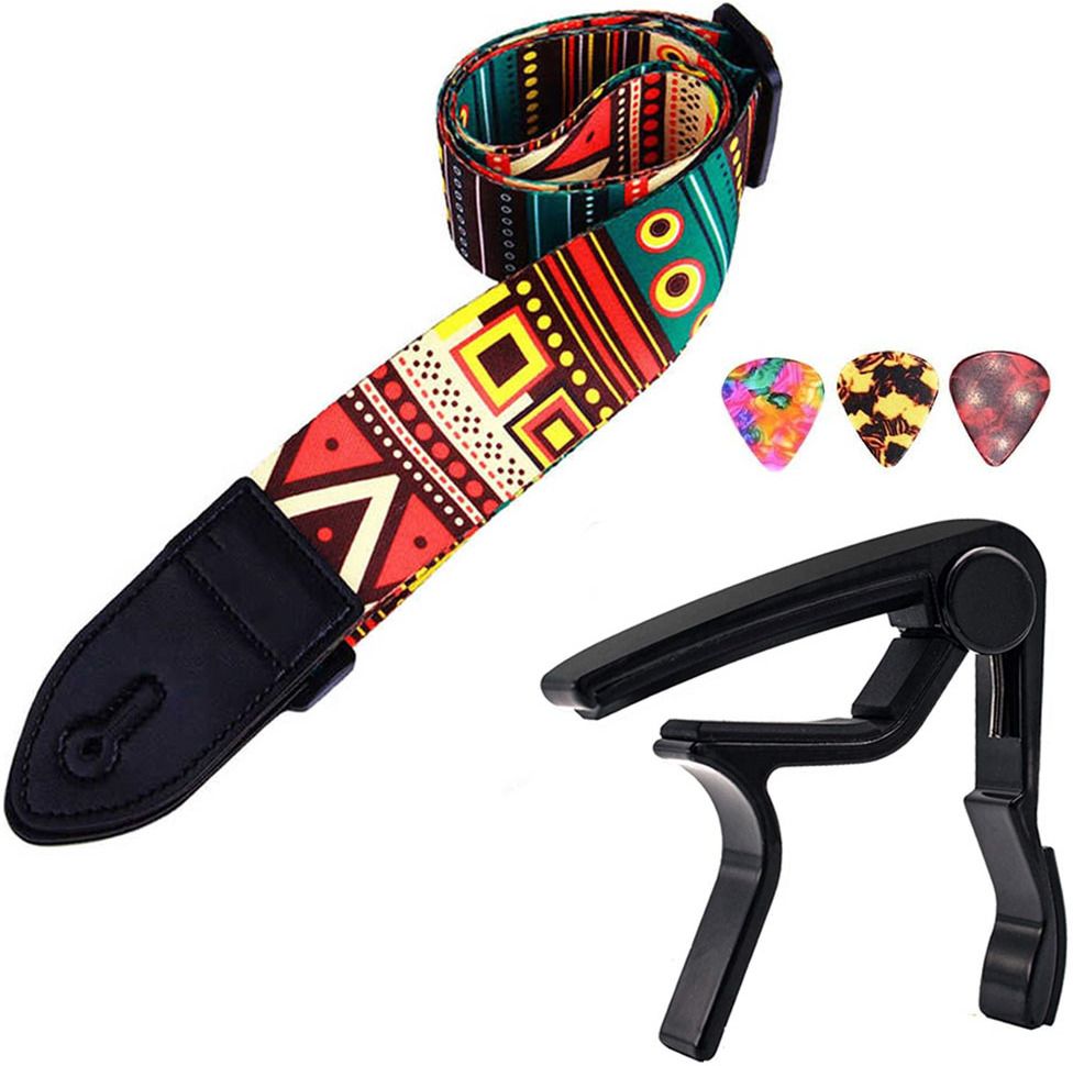 Guitar Belt with Capo and Picks Clutch Guitar Capo-image-45