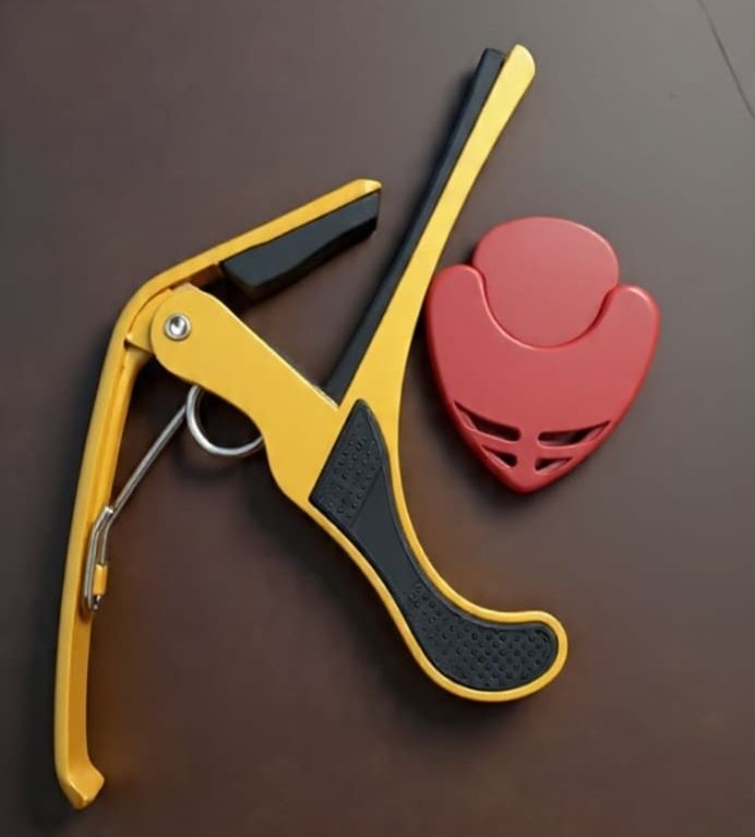 sls music B4 golden Capo with Red Pick Holder for Acoustic Guitar, Spring Guitar Capo Spring Guitar Capo-picture-14
