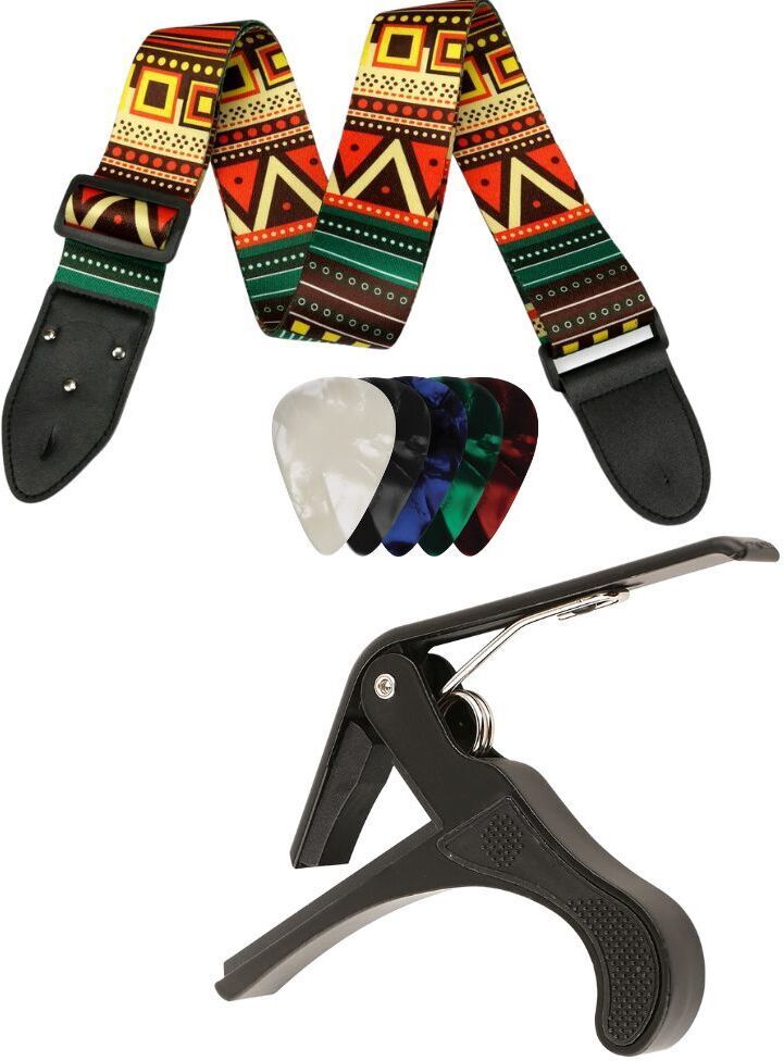 Guitar Strap with Quick Change Metal Capo Guitar Belt For All Types of Guitar Clutch Guitar Capo