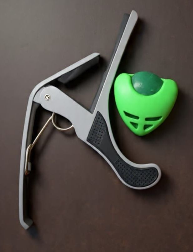 sls music B4 silver Capo with green Pick Holder for Acoustic Guitar, Spring Guitar Capo Spring Guitar Capo-picture-27