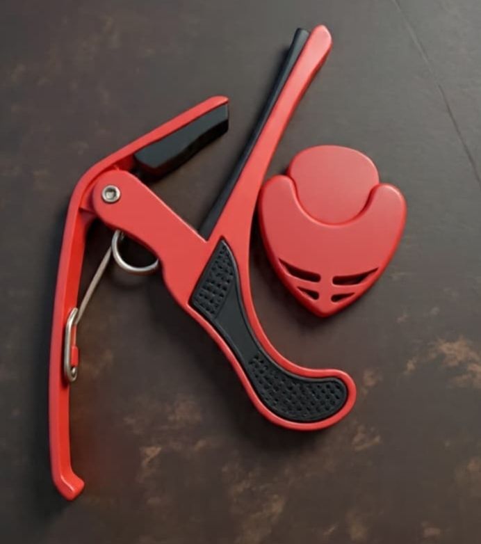 sls music B4 black Capo with Red Pick Holder for Acoustic Guitar, Spring Guitar Capo Spring Guitar Capo-picture-11