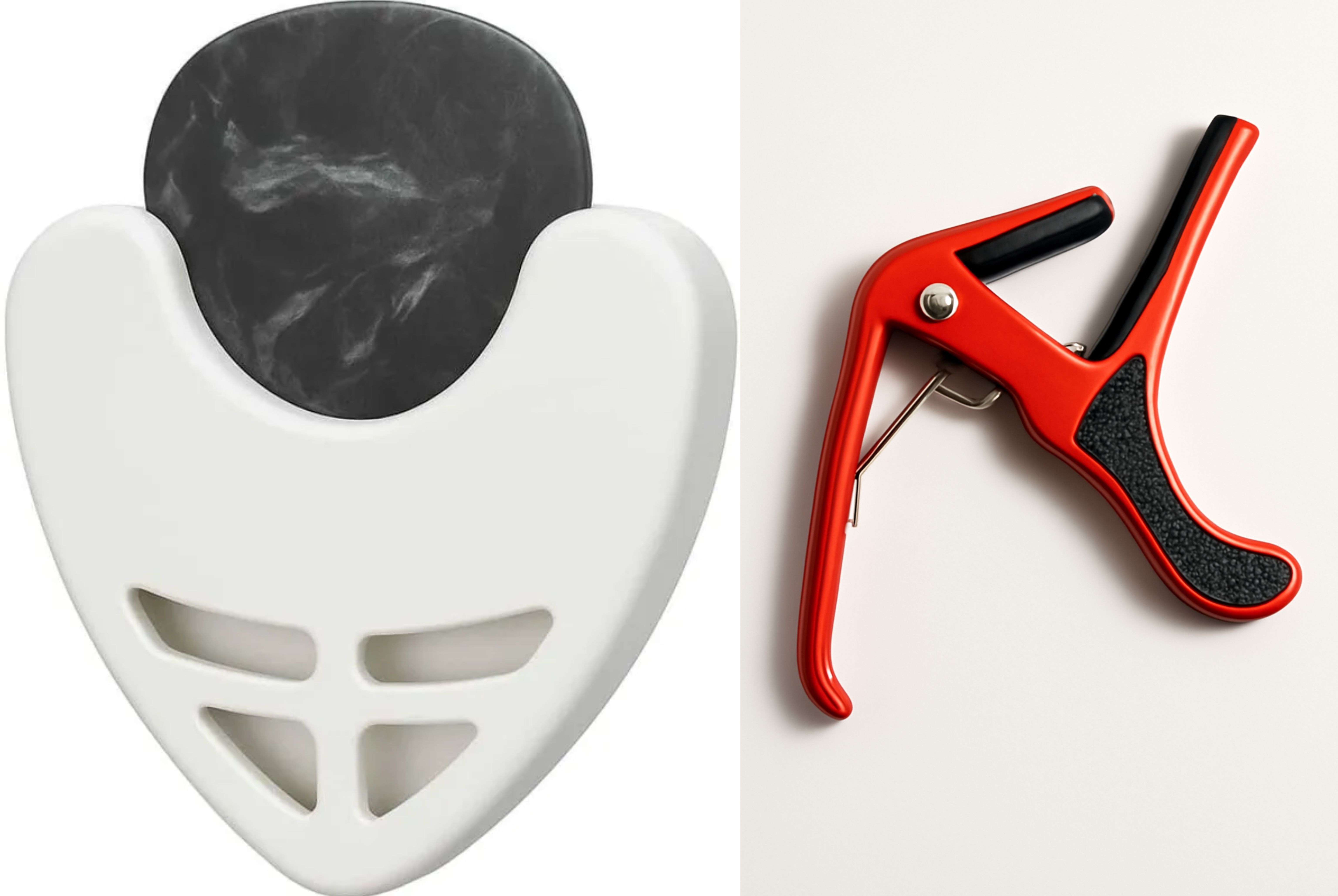 sls music B4 Red Capo with white Pick Holder for Acoustic Guitar, Spring Guitar Capo Spring Guitar Capo-picture-42