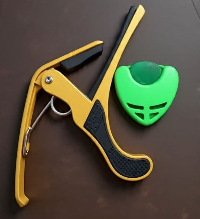 sls music B4 golden Capo with green Pick Holder for Acoustic Guitar, Spring Guitar Capo Spring Guitar Capo-picture-21