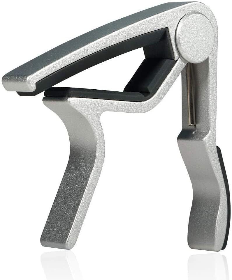 rythm enterprises One Handed Trigger Guitar Metal Capo (Silver) Spring Guitar Capo-picture-7