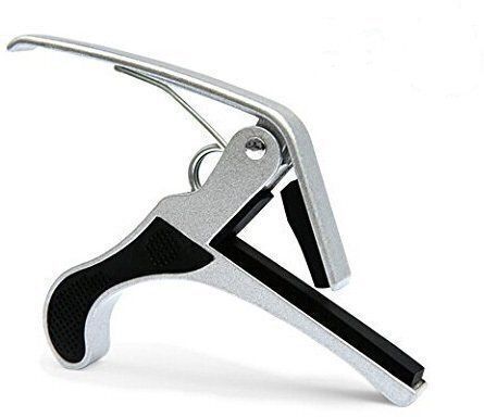 rythm enterprises One Handed Guitar Metal Capo for Electric & Acoustic Guitars (Silver) Spring Guitar Capo-picture-29