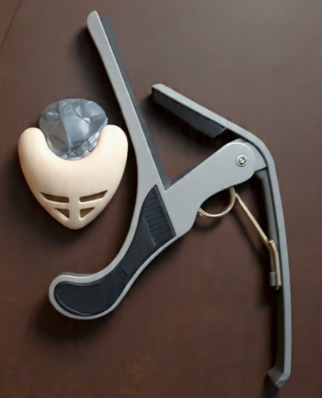 sls music B4 silver Capo with white Pick Holder for Acoustic Guitar, Spring Guitar Capo Spring Guitar Capo-picture-36