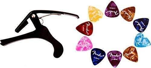 Spring Guitar Capo with 5 Picks (Black) Spring Guitar Capo-image-38