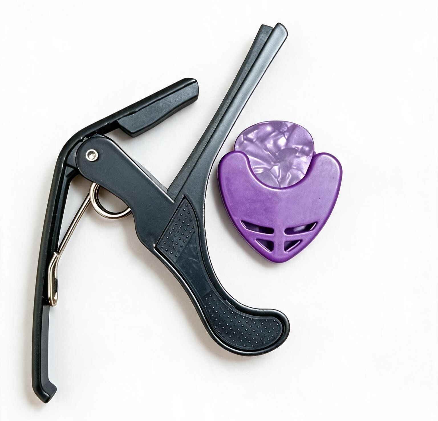 sls music B4 black Capo with purple Pick Holder for Acoustic Guitar, Spring Guitar Capo Spring Guitar Capo-picture-18