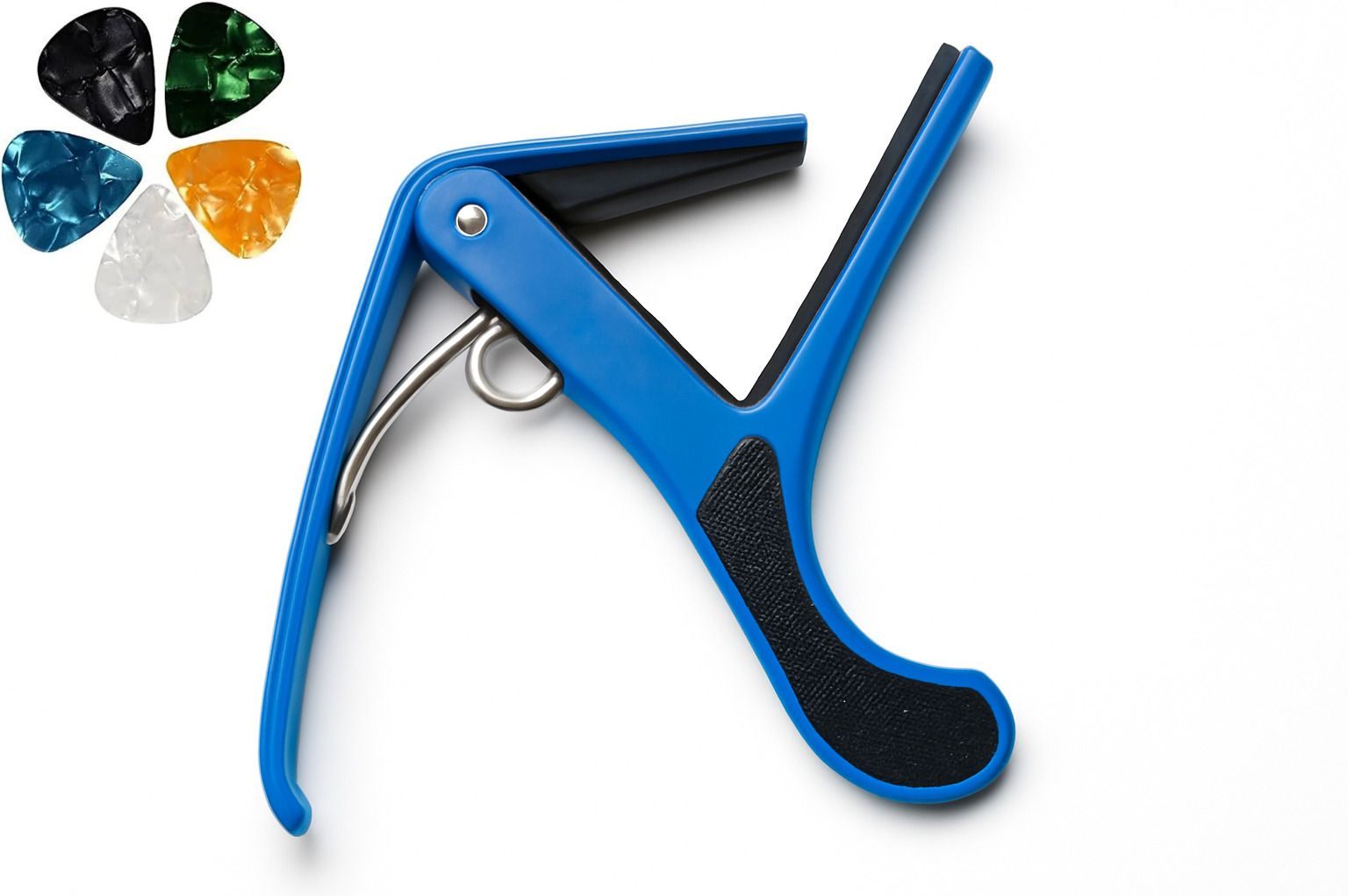B4 Blue Guitar Capo with 5 Multicolour Picks for acoustic guitar Spring Guitar Capo-image-30