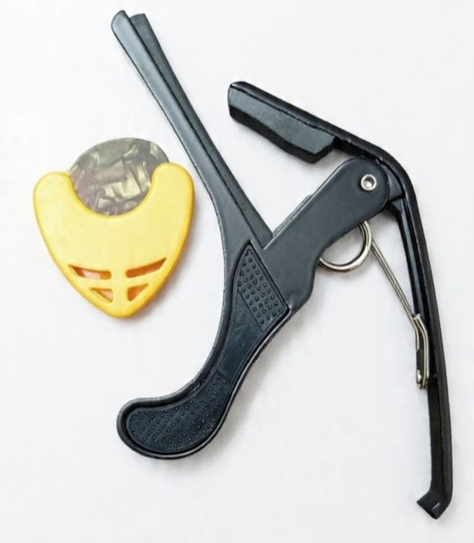 sls music B4 black Capo with yellow Pick Holder for Acoustic Guitar, Spring Guitar Capo Spring Guitar Capo-picture-28