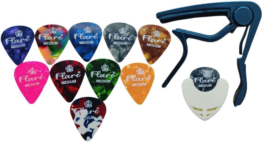 rythm enterprises Black B5 Capo, White Pick holder, 10 Picks Spring Guitar Capo-picture-14