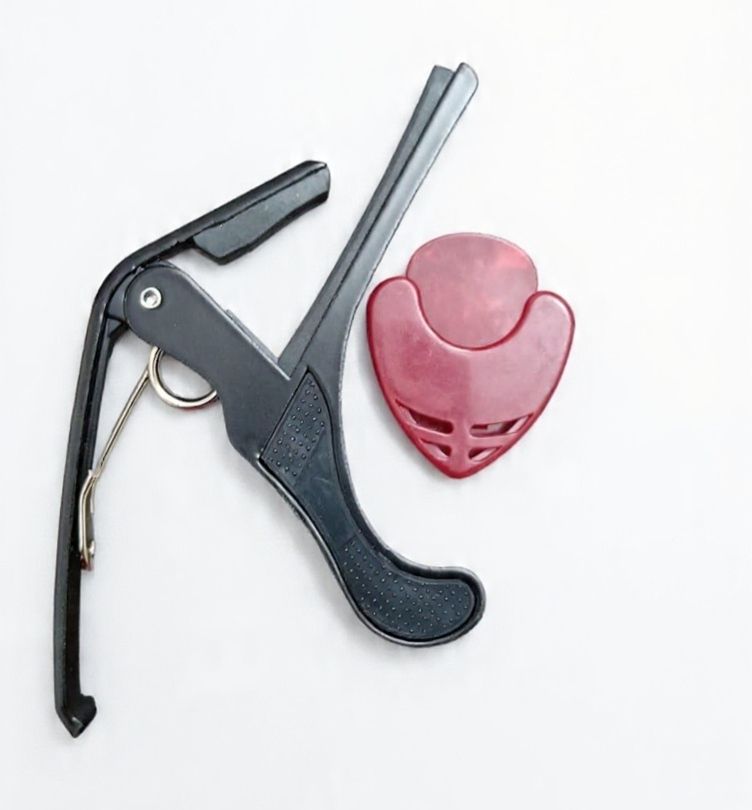 sls music B4 black Capo with Red Pick Holder for Acoustic Guitar, Spring Guitar Capo Spring Guitar Capo-picture-26