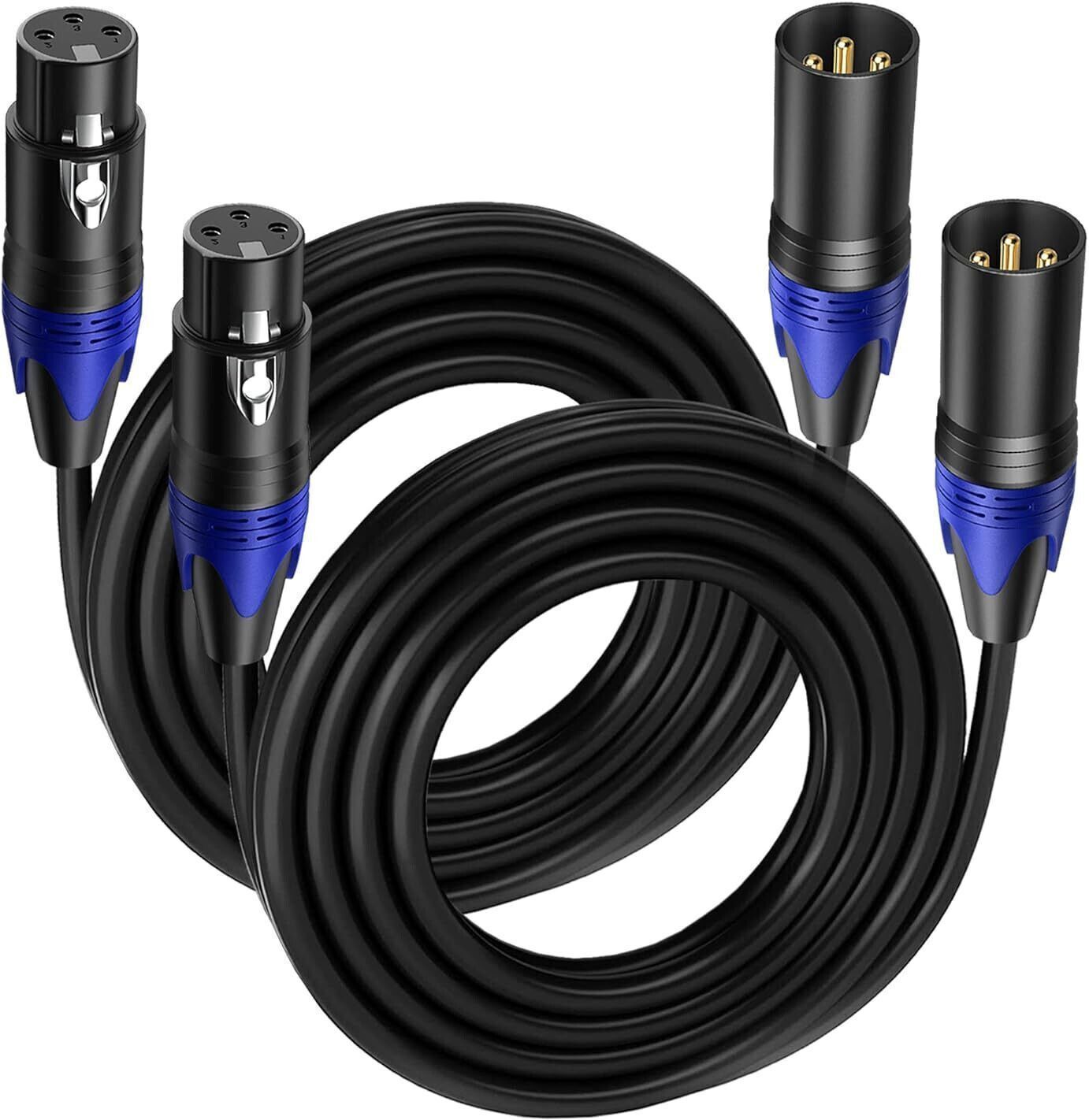 10 MTR XLR Male to XLR Female Cable (2PACK) Balanced Microphone Cable XLR Cables Double Angled XLR Patch Cable-image-43