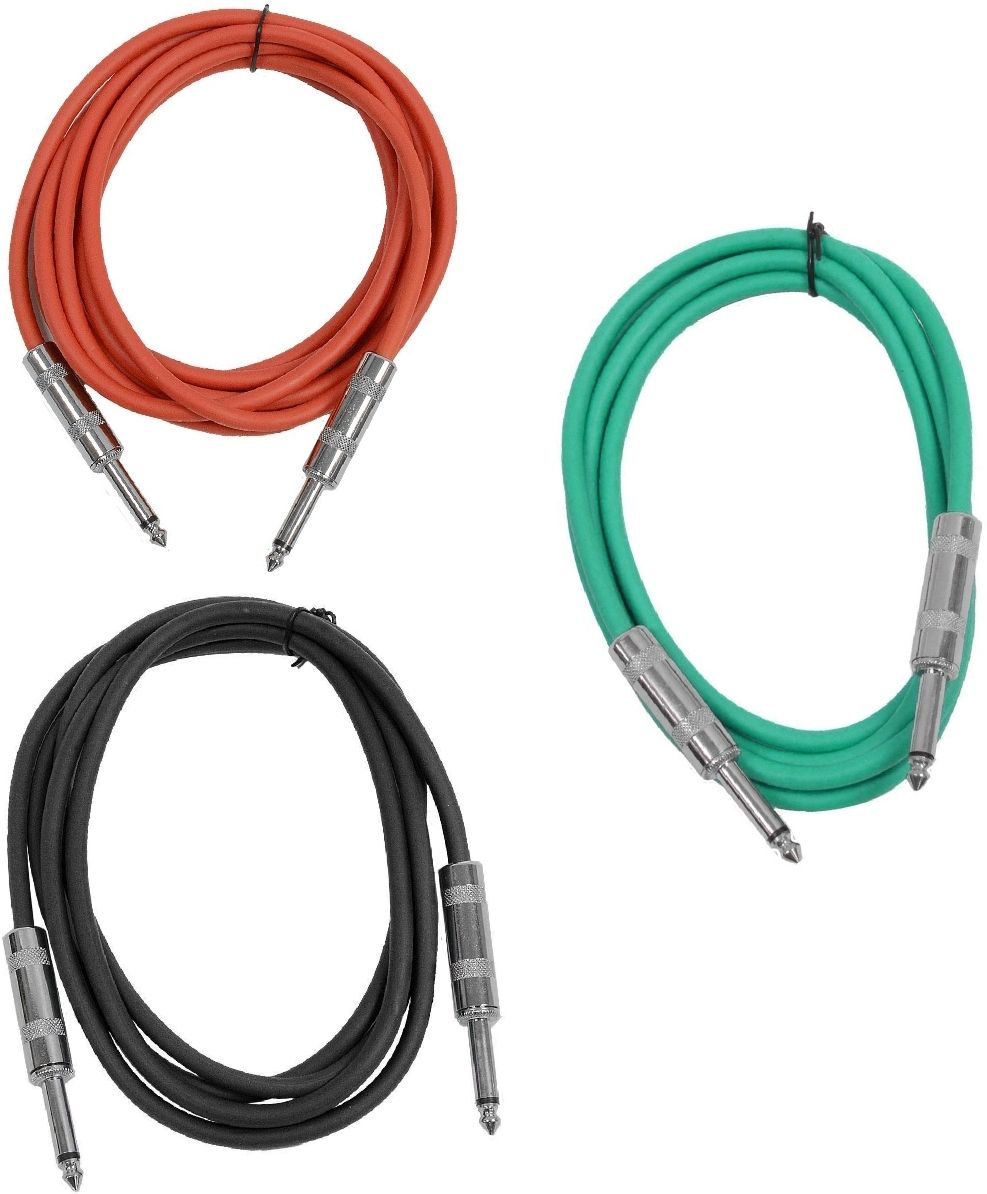 (pack of 3) 6.35mm Mono Jack Male To 6.35 mm Male 1/4" TS to 1/4" cable Straight TS Patch Cable-image-48