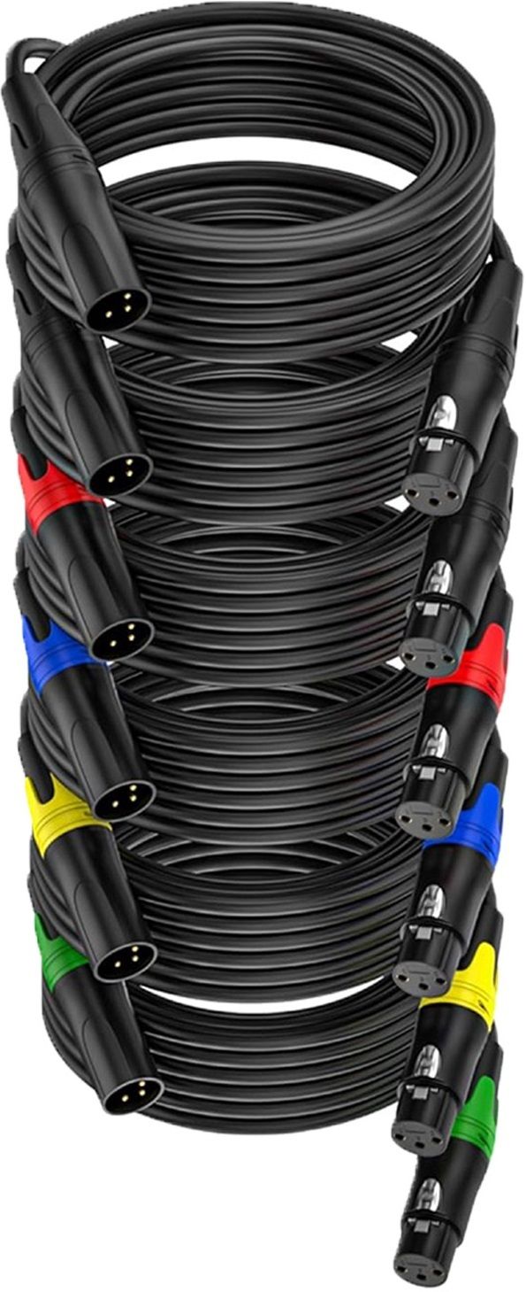 25FT XLR Cables Male To Female Balanced XLR Cord for Speaker Mixer Amplifier DMX Double Angled XLR Patch Cable-image-39