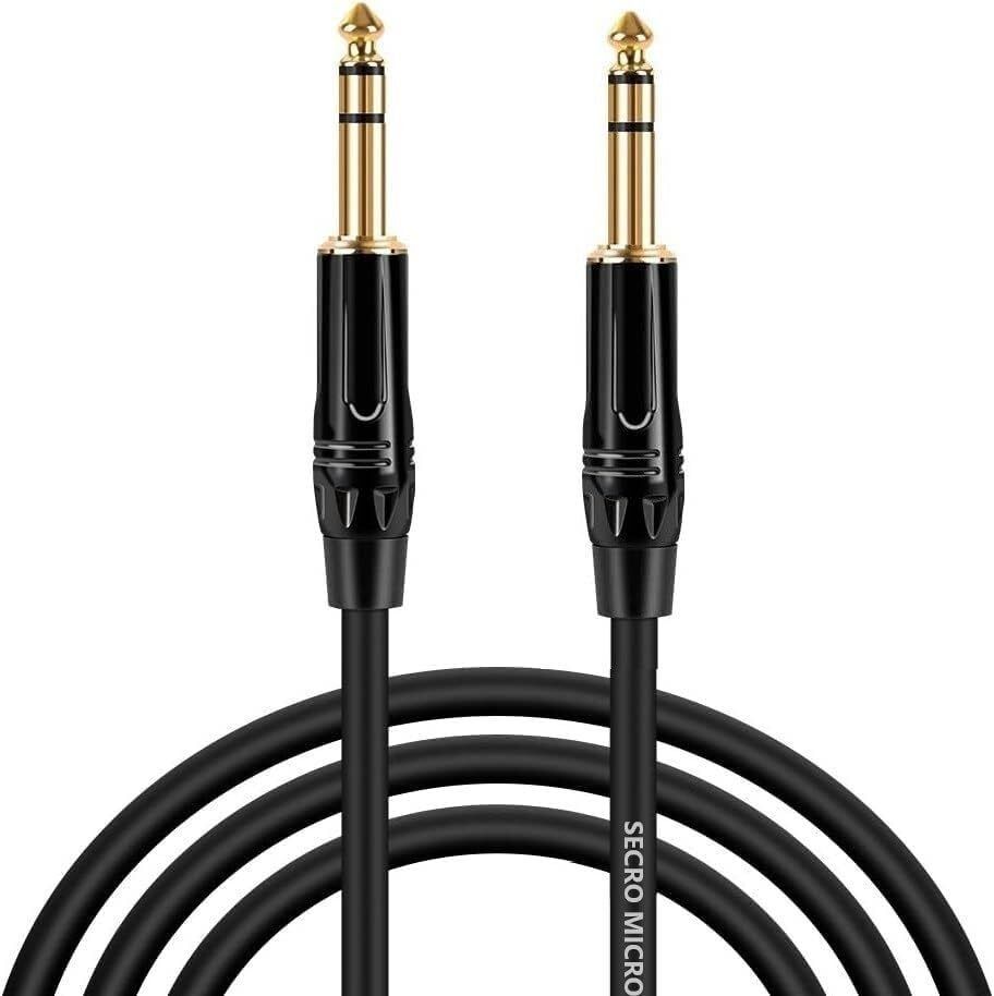 wicrotec Gold Plated Guitar Instrument Cable, 6.35mm TRS Male to Male Stereo Audio Cable Double Angled TRS Patch Cable-picture-26