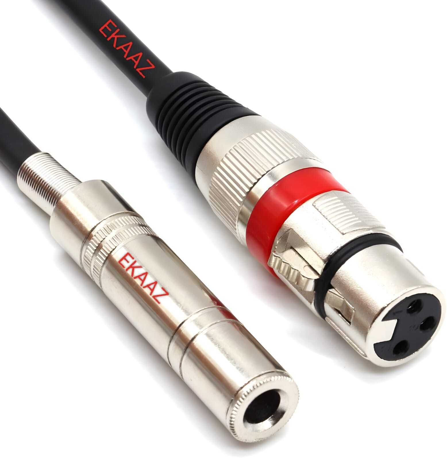 XLR Female to 1/4" TS Mono Female Stereo Audio Cable Straight XLR Patch Cable-image-1