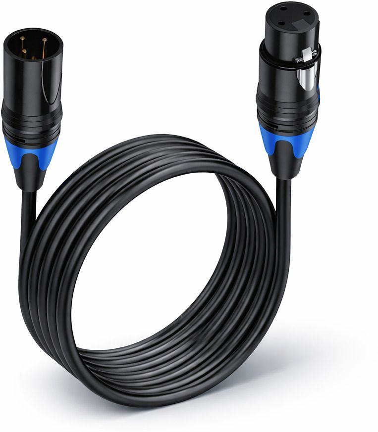 Male to Female XLR Cable for Condenser Microphone Balanced 3 Pin Copper Coated Double Angled XLR Patch Cable-image-12