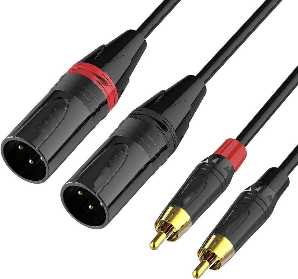 amg music XLR Cable, Dual XLR Male to Dual RCA Male Cable HiFi Audio Cable for Amplifier Straight XLR Patch Cable-picture-21