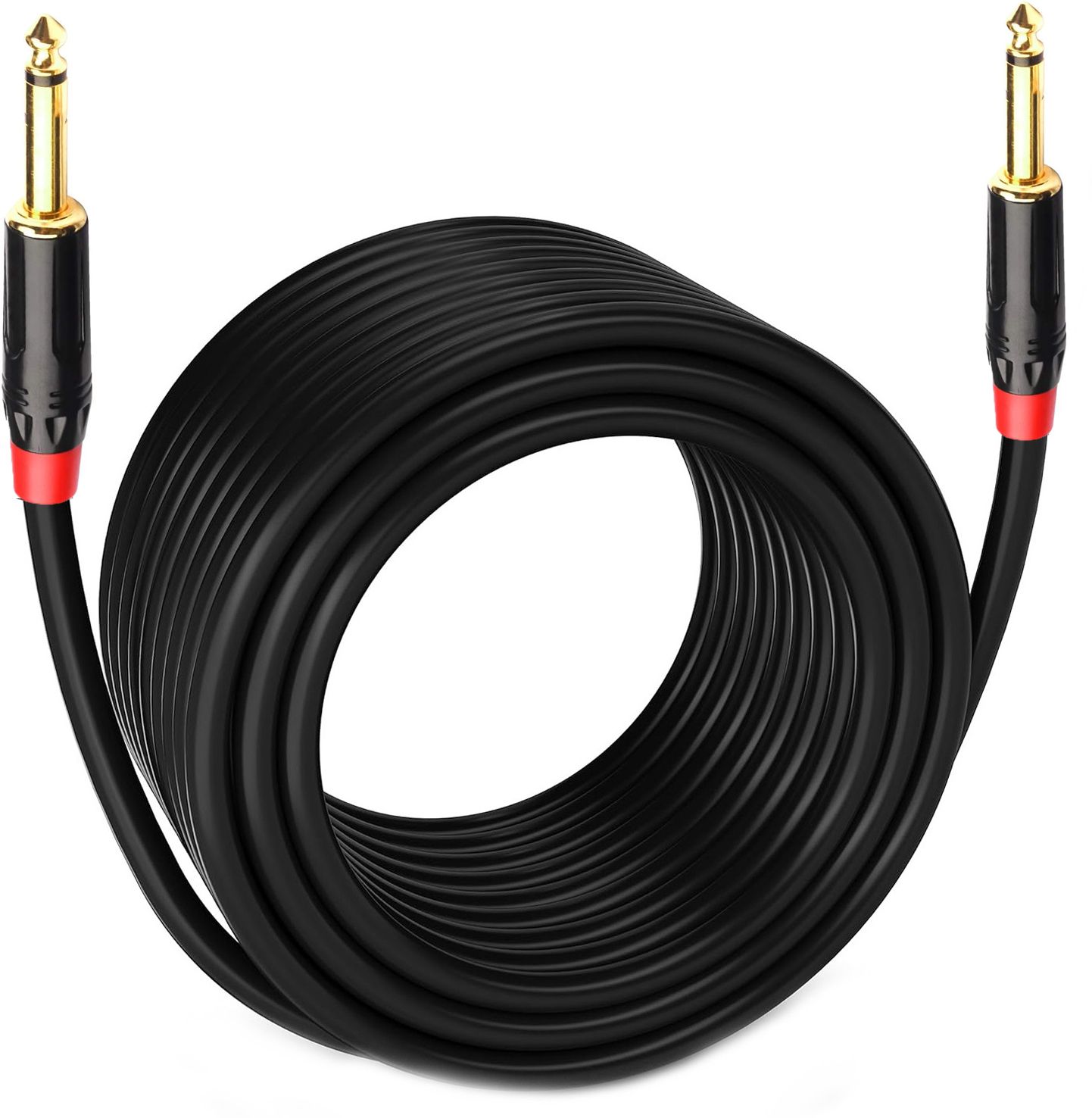 heavy duty 6.35mm male to male stereo jack audio path cord cable for microphone straight ts patch cable